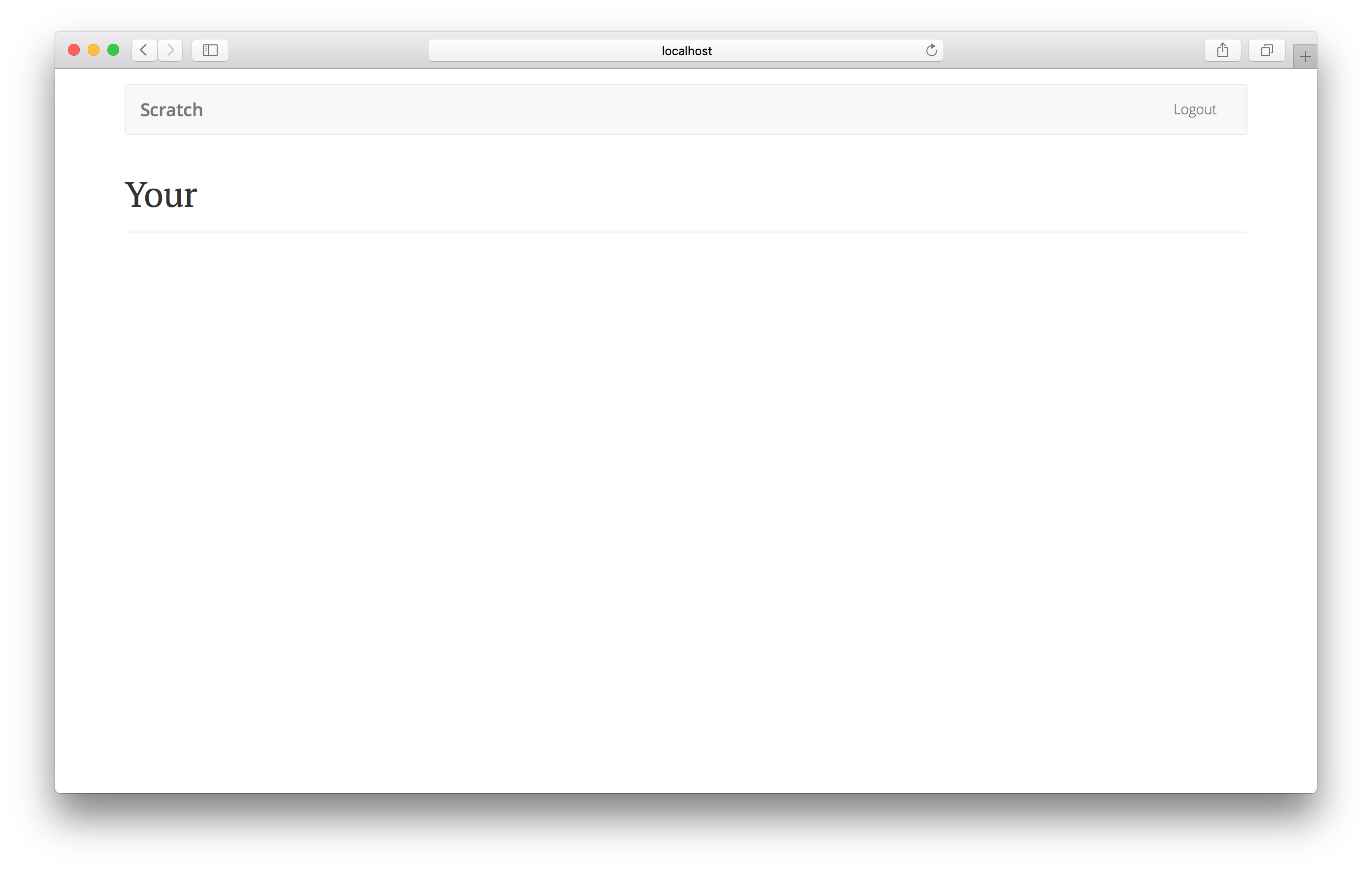 Empty homepage loaded screenshot